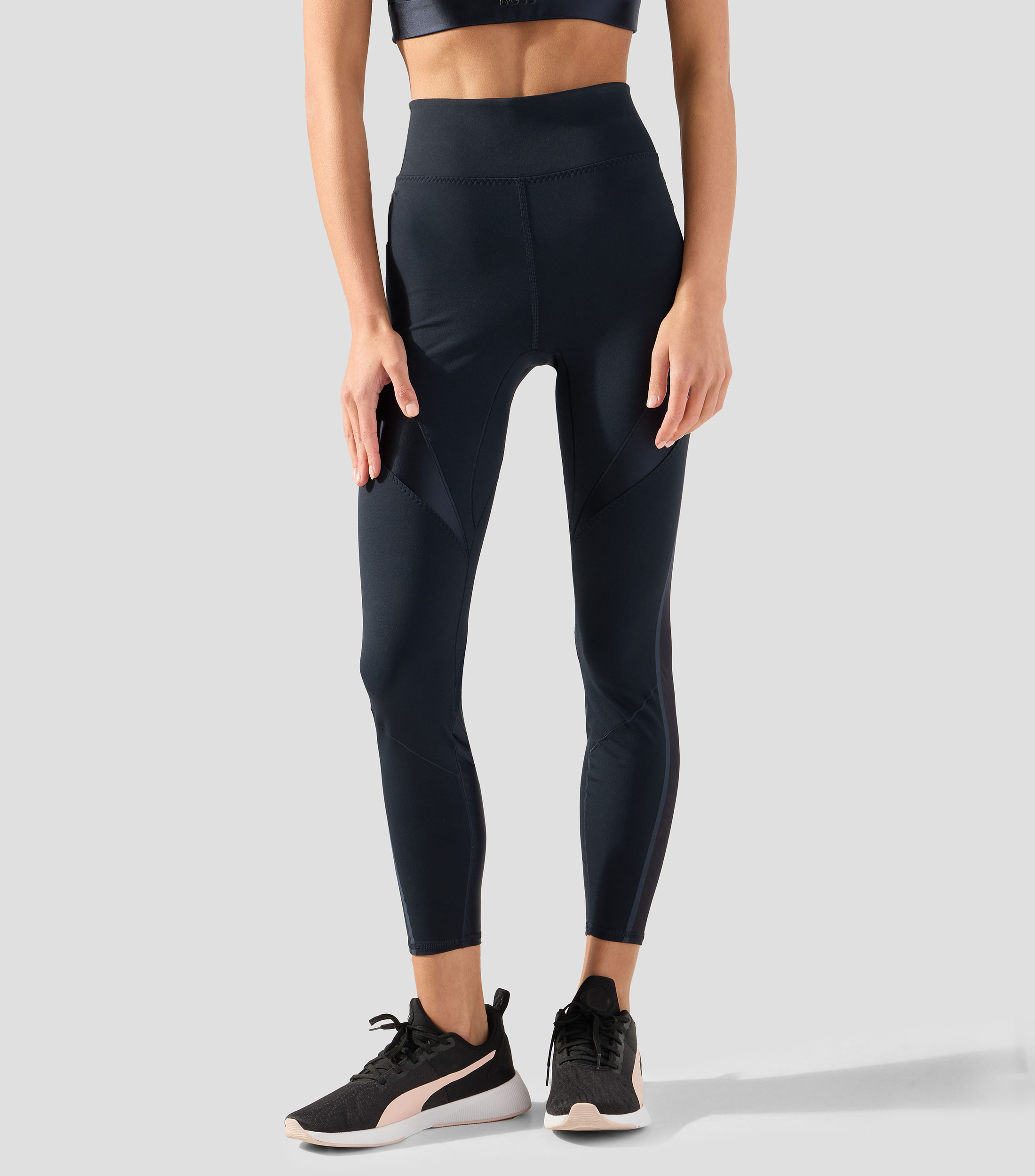 Leggings activos con inserciones de malla Mujer